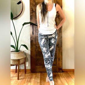 Jenni Gray and White Tie-Dye Joggers